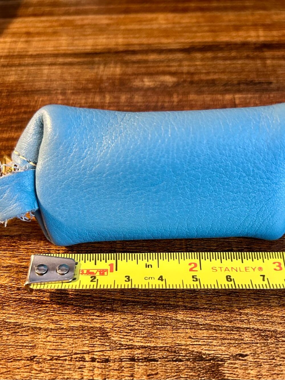 Portland Leather Good Mini Taco Keychain in light blue - Picture 2 of 4